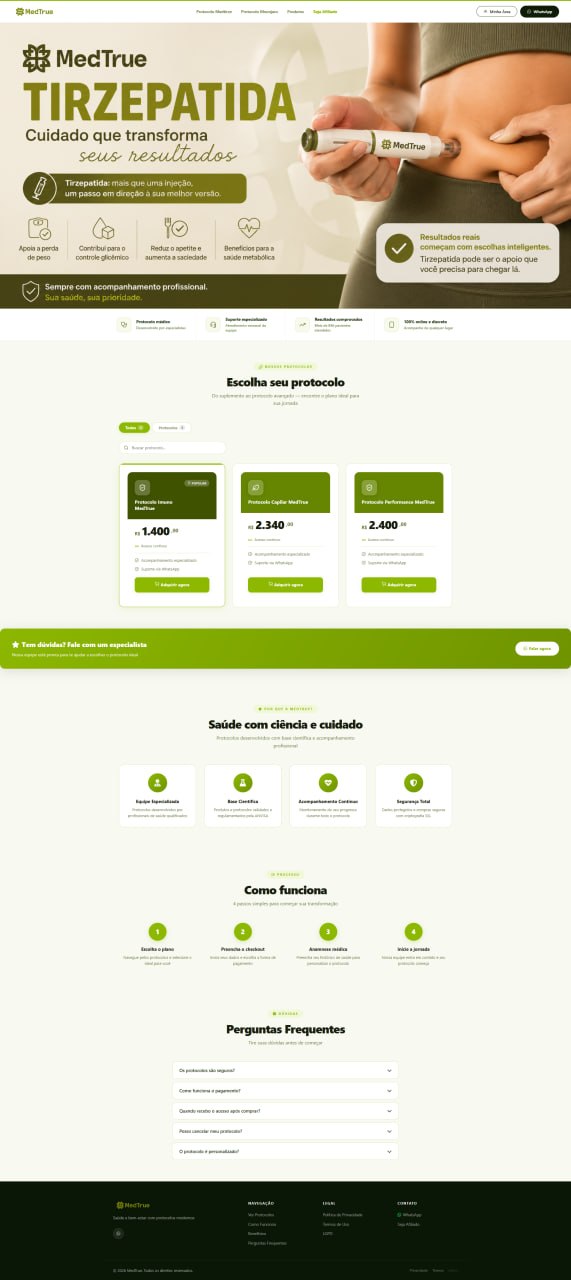 MedTrue — Landing page Tirzepatida desktop