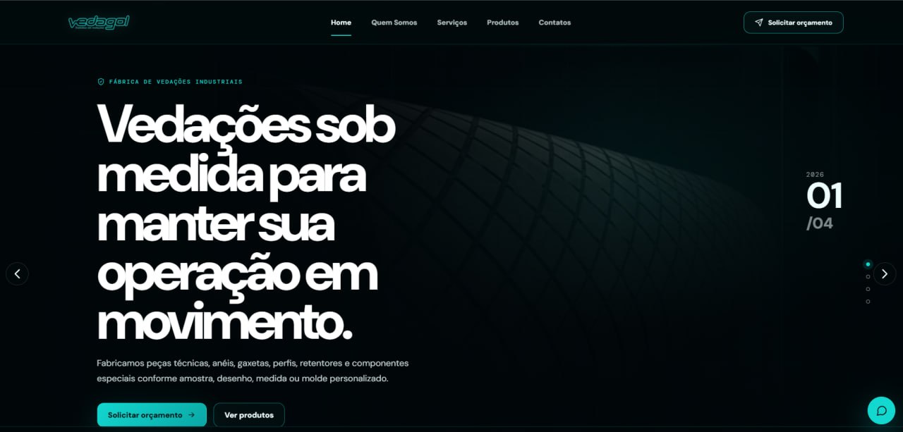 Vedagol — Site institucional industrial desktop